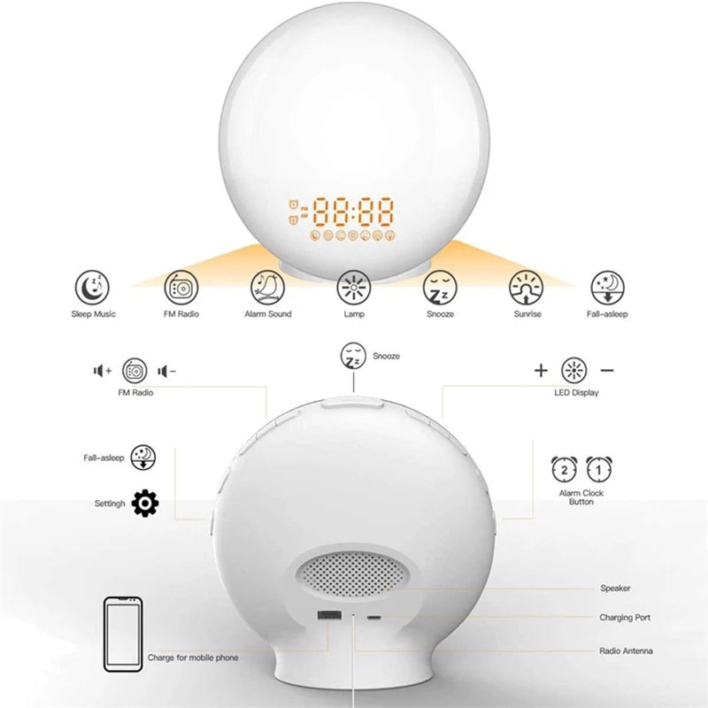 Solvane Rise — Lámpara Despertador con Simulación de Amanecer y Atardecer