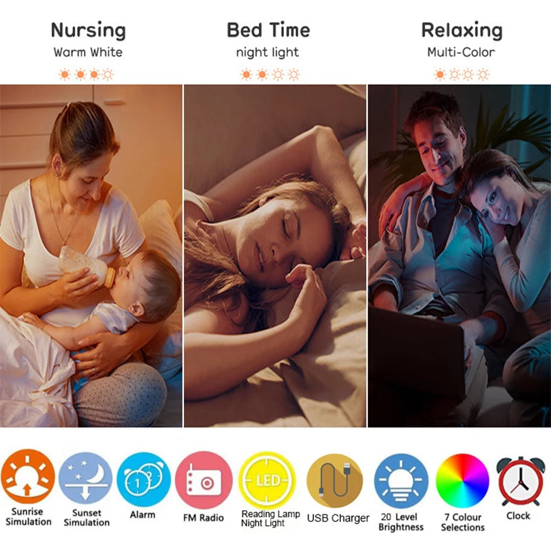 Solvane Rise — Lámpara Despertador con Simulación de Amanecer y Atardecer